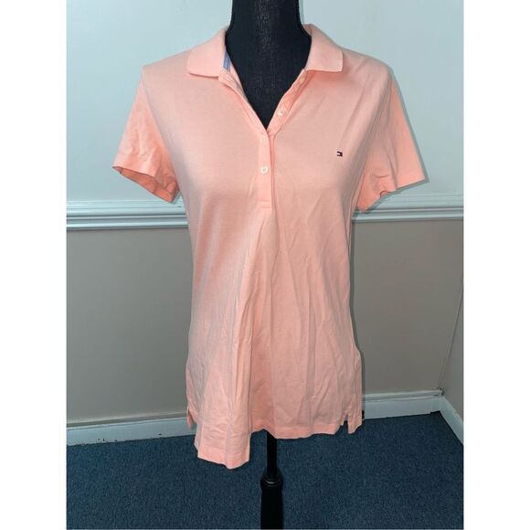Tommy Hilfiger Peach Polo Women’s Large - Picture 1 of 5